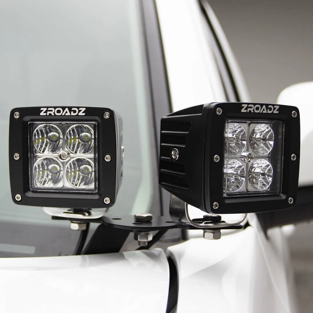 Z362281-KIT4 – T-REX Driving/ Fog Light, LED Bulb 5 Watt CREE LED 3 Inch Square 20 Watt Flood Beam 1712 Lumens Black ...